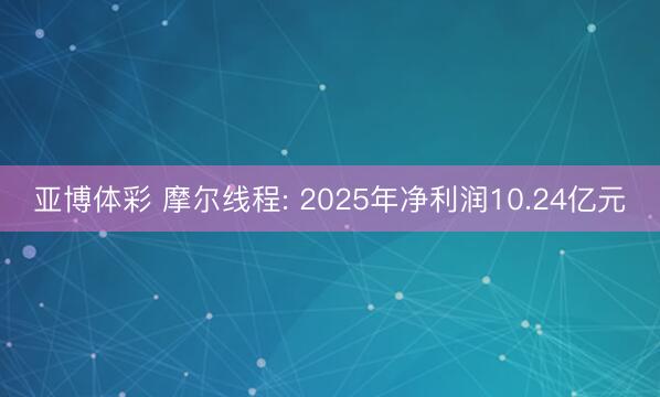 亚博体彩 摩尔线程: 2025年净利润10.24亿元